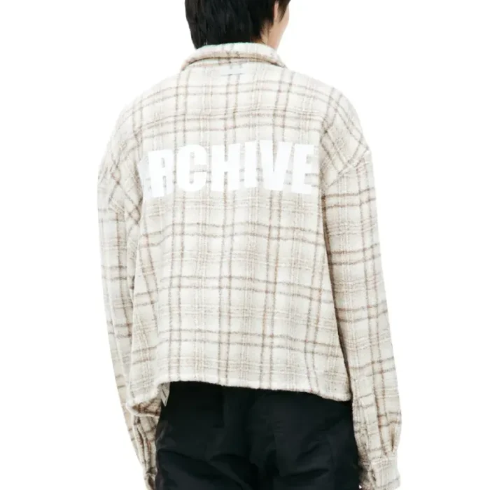 Beige B1ARCHIVE Checkered Logo Shirt Back