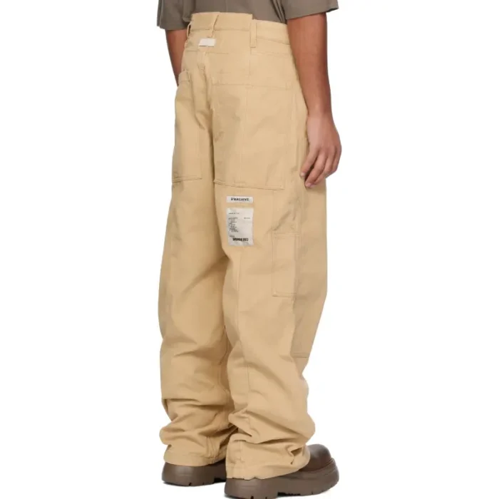 Beige B1ARCHIVE Wide Leg Carpenter Trousers Back