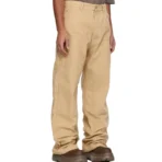 Beige B1ARCHIVE Wide Leg Carpenter Trousers Side