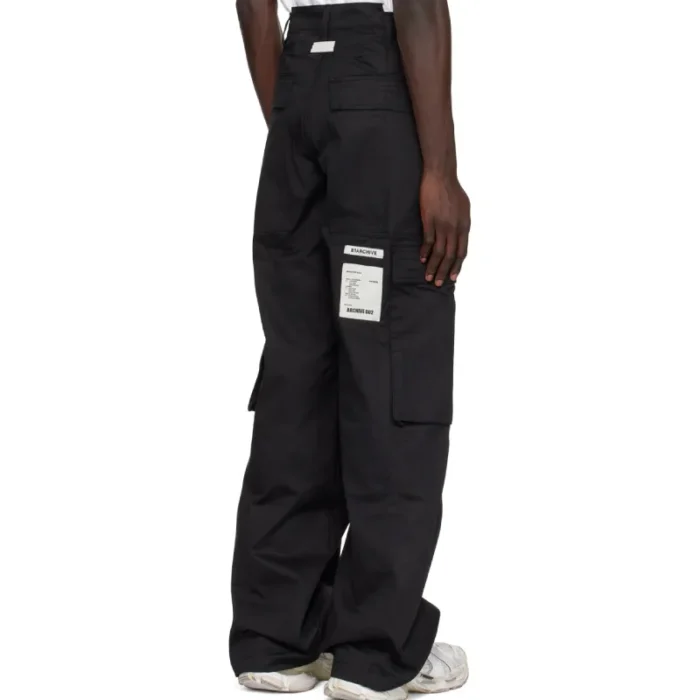 Black B1archive Wide Leg Cargo Pants Back