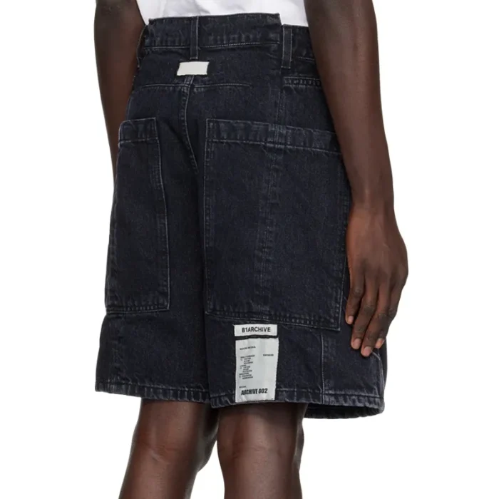 Black B1ARCHIVE Carpenter Denim Shorts Back