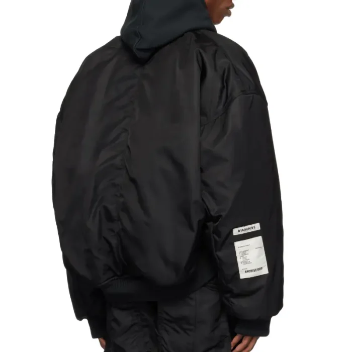 Black B1ARCHIVE Cropped Oversized Bomber Jacket Back