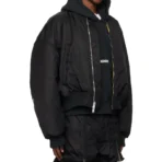 Black B1ARCHIVE Cropped Oversized Bomber Jacket Side