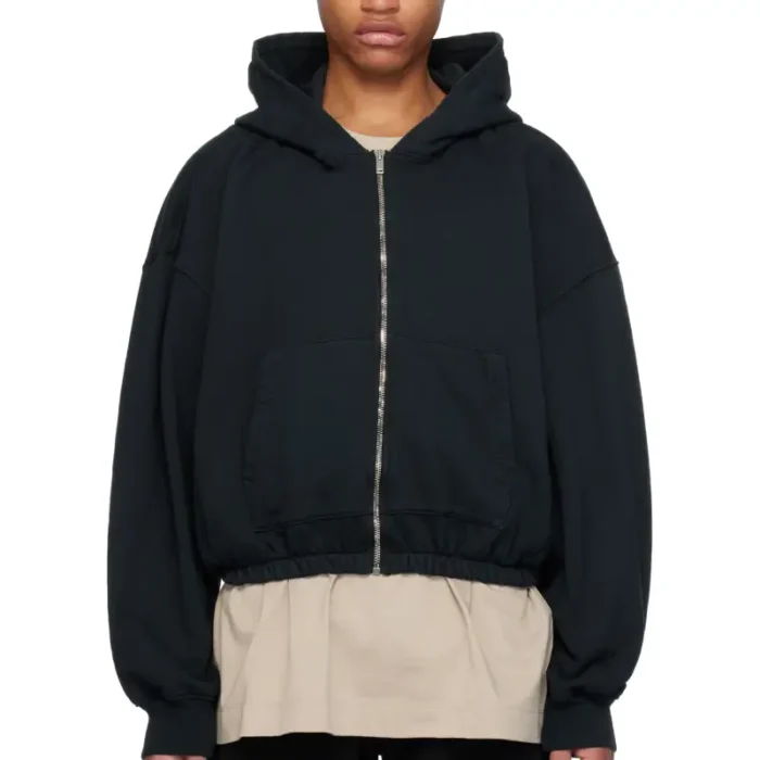 Elastic Waist Zip-Up Hoodie - Image 6