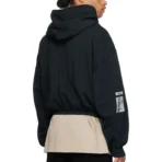 Black B1ARCHIVE Elastic Waist Zip-Up Hoodie Back