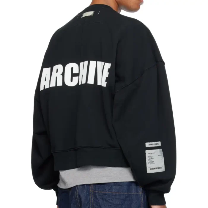 Black B1ARCHIVE Oversized Crewneck Sweatshirt Back
