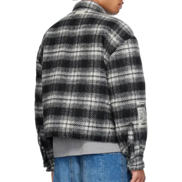 Black B1ARCHIVE Quilted Zip-Up Flap Pocket Jacket Back