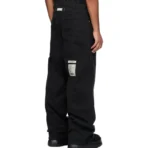 Black B1ARCHIVE Wide Leg Denim Jeans Back