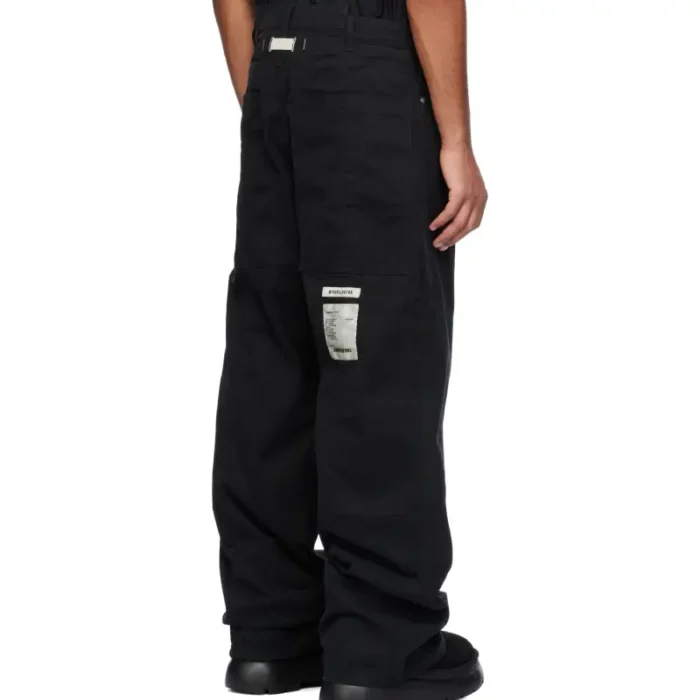 Black B1ARCHIVE Wide Leg Denim Jeans Back