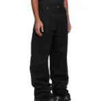 Black B1ARCHIVE Wide Leg Denim Jeans Side