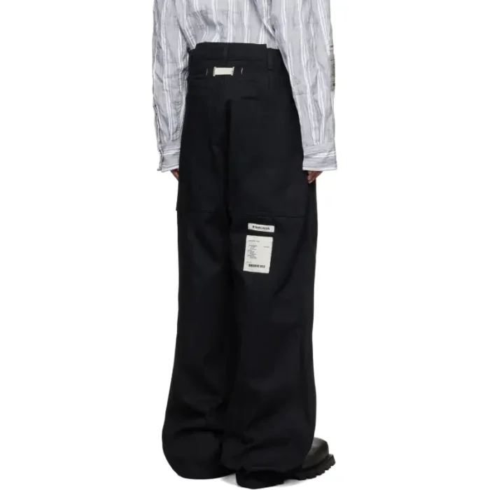 Black B1ARCHIVE Wide Leg Jeans Back