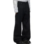 Black B1ARCHIVE Wide Leg Jeans Side