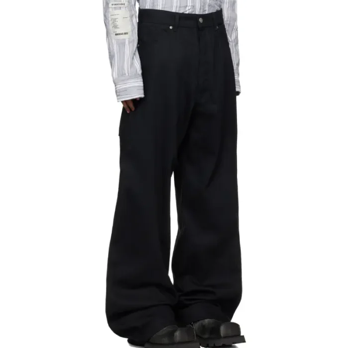 Black B1ARCHIVE Wide Leg Jeans Side