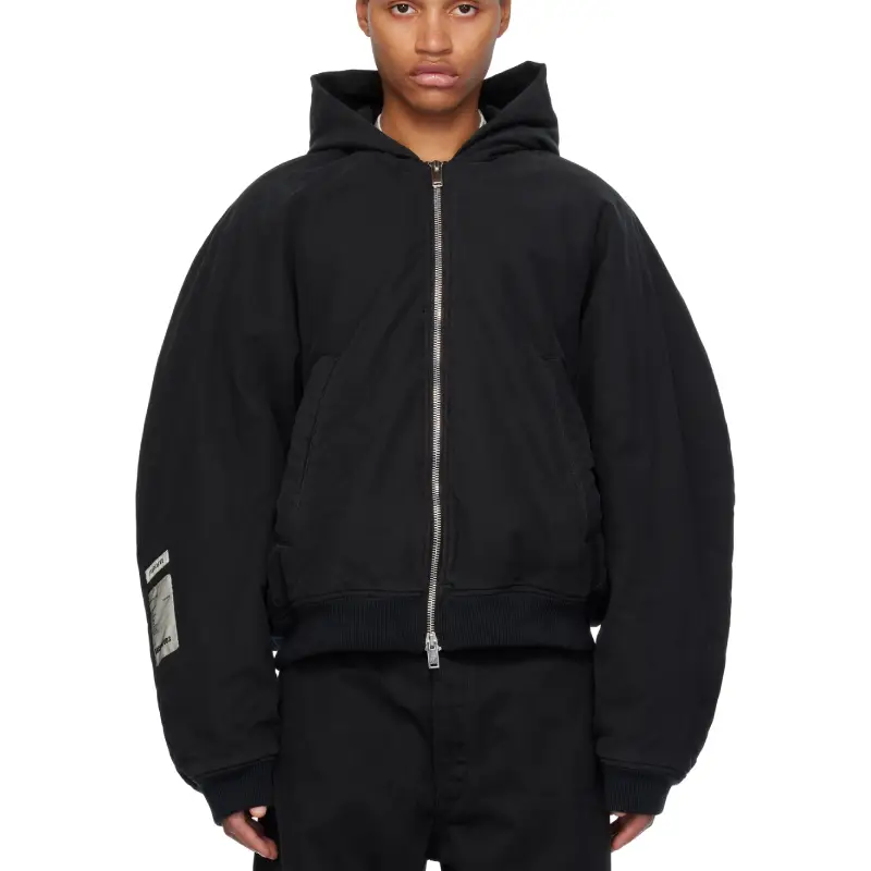 Black B1ARCHIVE Workwear Seamless Hooded Zip-Up Jacket