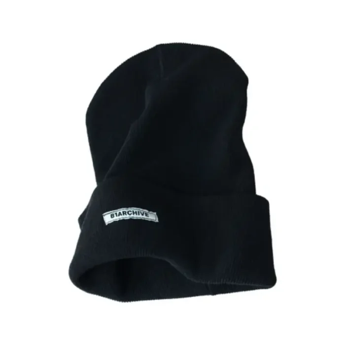 Black B1archive Logo Beanie Hat Side