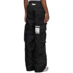 Black B1archive Wide Leg Nylon Cargo Pants Back