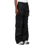 Black B1archive Wide Leg Nylon Cargo Pants Side
