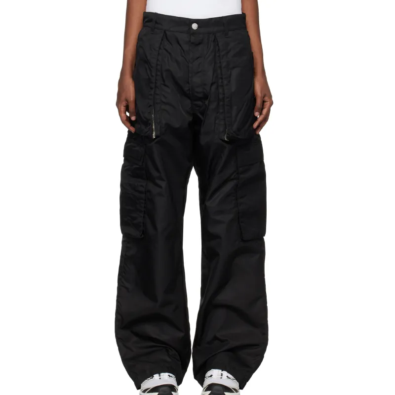 Black B1archive Wide Leg Nylon Cargo Pants