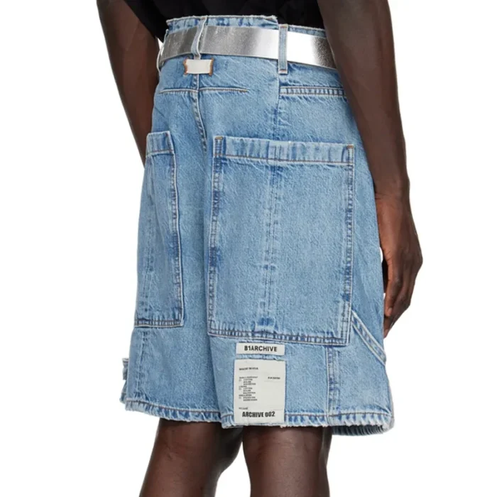 Blue B1ARCHIVE Carpenter Denim Shorts Back