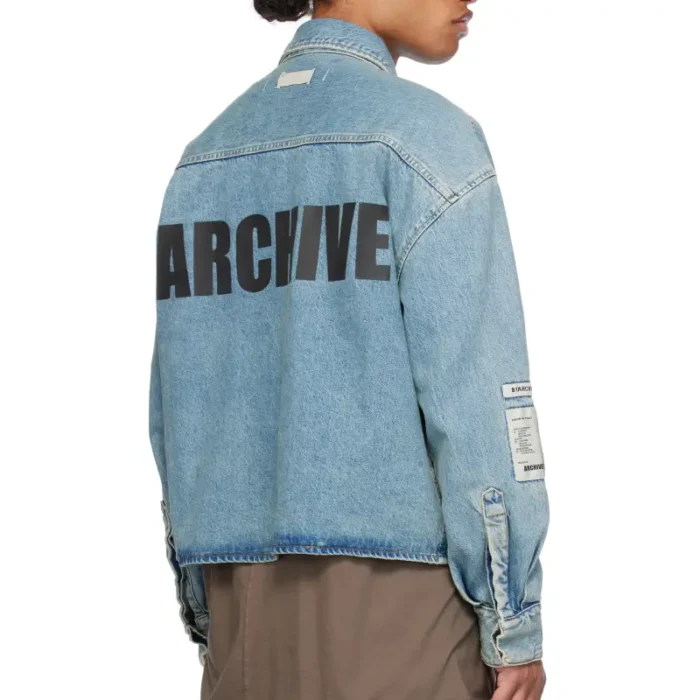 Blue B1ARCHIVE Flap Pocket Denim Shirt Back