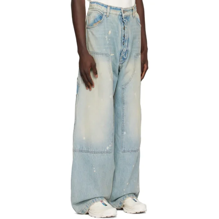 Blue B1ARCHIVE Paneled Denim Jeans Side