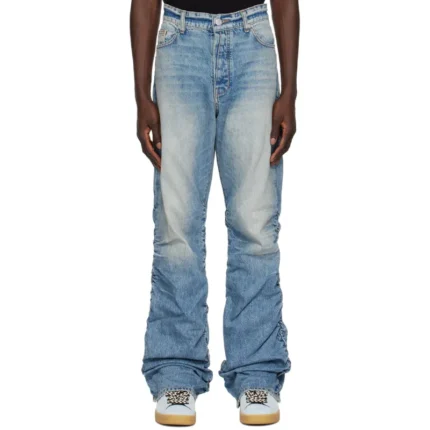 Blue B1ARCHIVE Shirred Kickflare Jeans