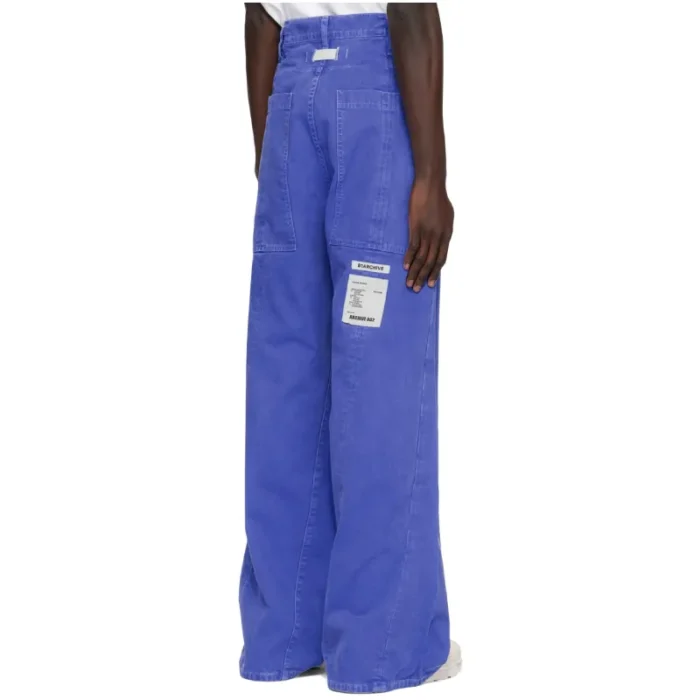 Blue B1ARCHIVE Wide Leg 5 Pocket Jeans Back