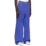 Blue B1ARCHIVE Wide Leg 5 Pocket Jeans Side