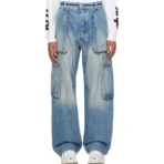 Blue B1ARCHIVE Wide-Leg Denim Cargo Pants