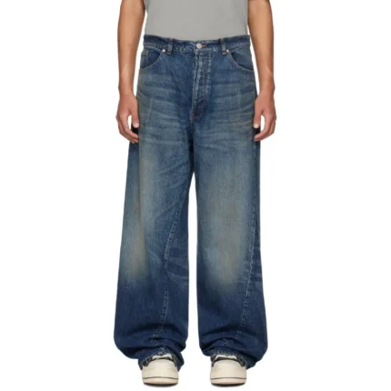 Blue B1ARCHIVE Wide Leg Denim Jeans
