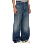 Blue B1ARCHIVE Wide Leg Denim Jeans Side