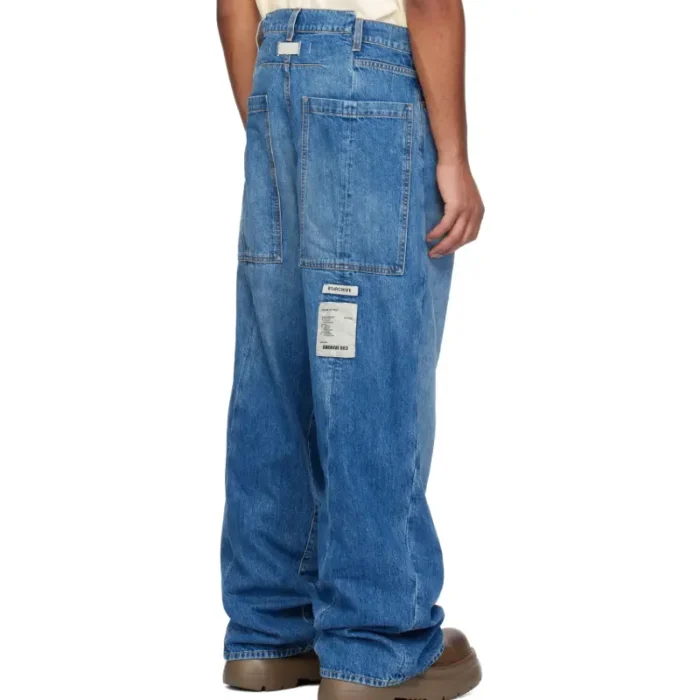 Blue B1ARCHIVE Wide Leg Jeans Back