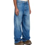 Blue B1ARCHIVE Wide Leg Jeans Side
