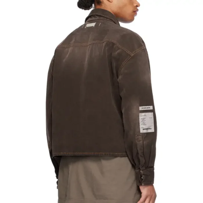 Brown B1ARCHIVE Flap Pocket Denim Shirt Back