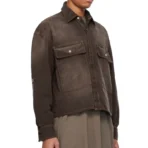 Brown B1ARCHIVE Flap Pocket Denim Shirt Side