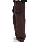Brown B1ARCHIVE Wide Leg Sweatpants Side