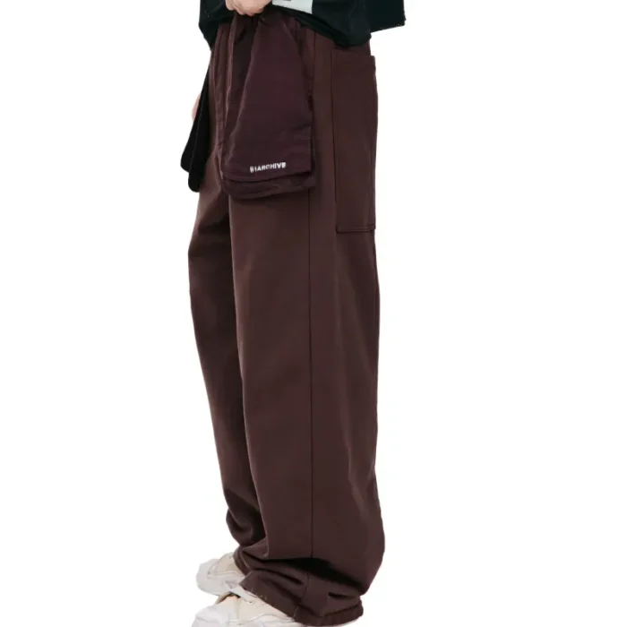 Brown B1ARCHIVE Wide Leg Sweatpants Side