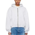 Gray B1ARCHIVE Elastic Waist Zip-Up Hoodie