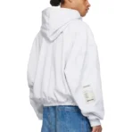 Gray B1ARCHIVE Elastic Waist Zip-Up Hoodie Back