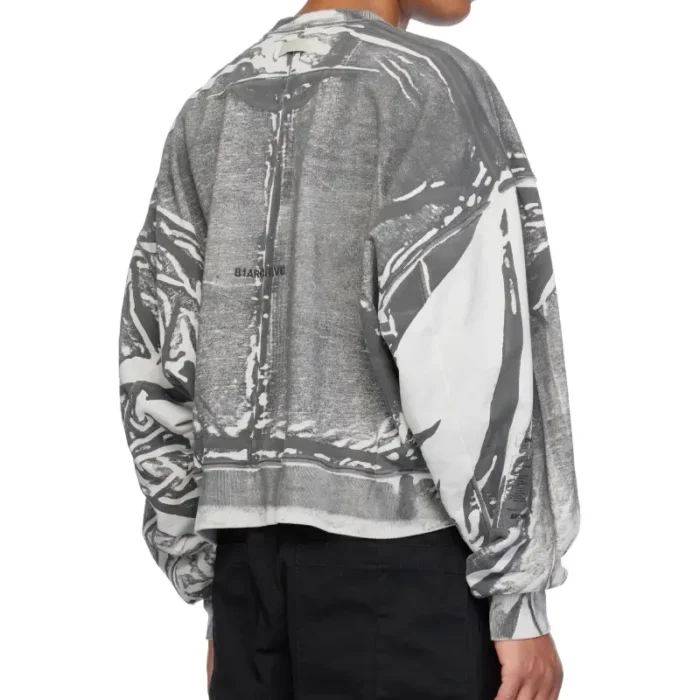 Gray B1ARCHIVE Oversized Crewneck Sweatshirt Back