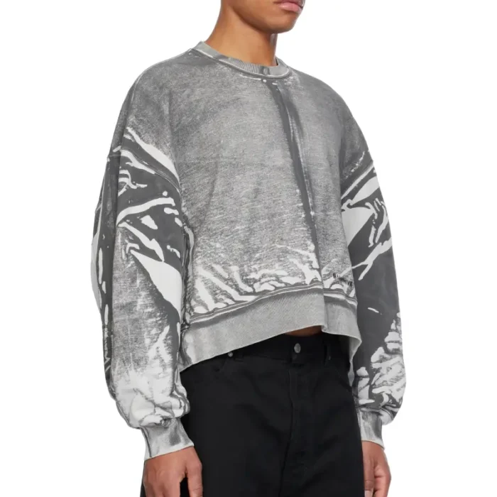 Gray B1ARCHIVE Oversized Crewneck Sweatshirt Side