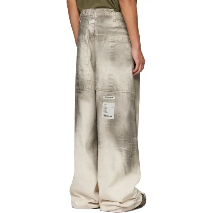 Gray B1ARCHIVE Wide Leg 5 Pocket Jeans Back