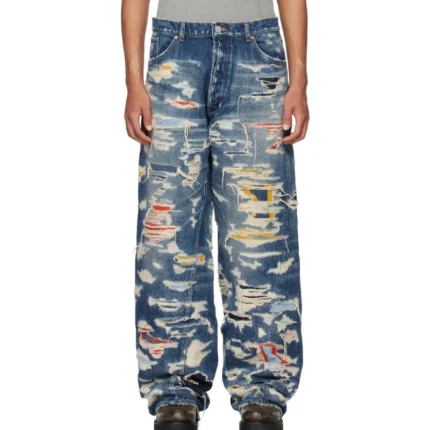 Indigo B1ARCHIVE Wide Leg 5 Pocket Jeans