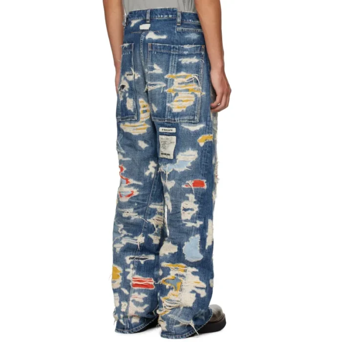 Indigo B1ARCHIVE Wide Leg 5 Pocket Jeans Back