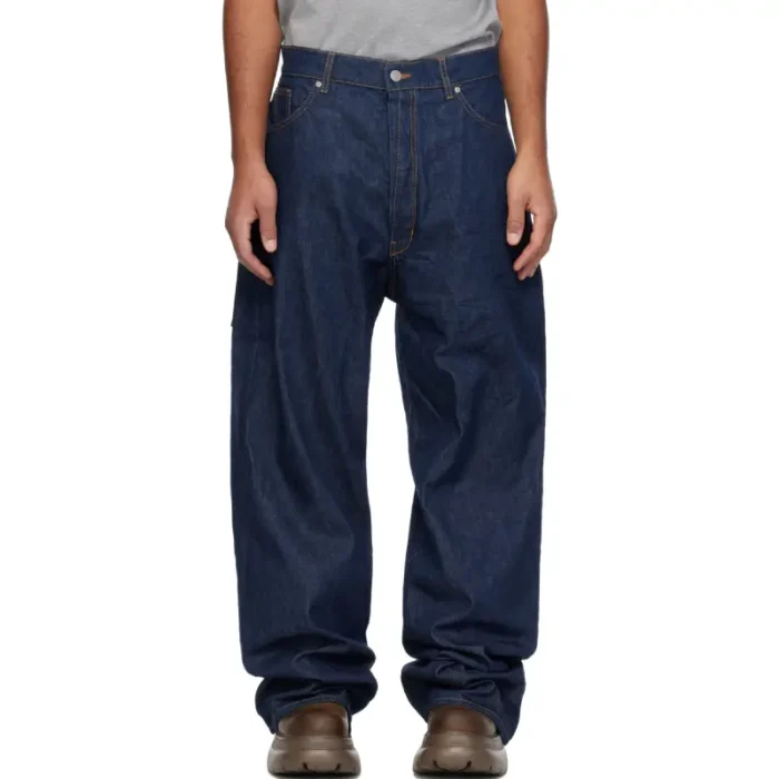 Navy B1ARCHIVE Wide Leg Denim Jeans