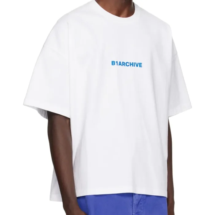 White B1ARCHIVE Logo Printed Tee Side